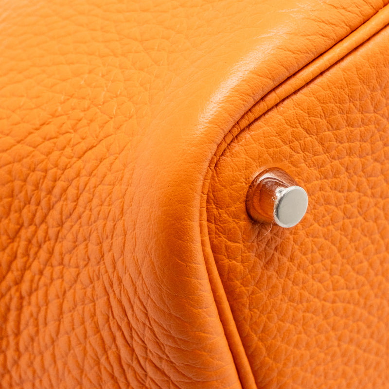 Hermes Picotin 18 Lock Bag Clemence Orange SHW Stamp B