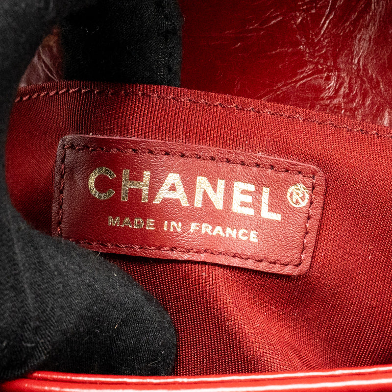 Chanel Small Jacket Boy Bag Aged Calfskin Red GHW