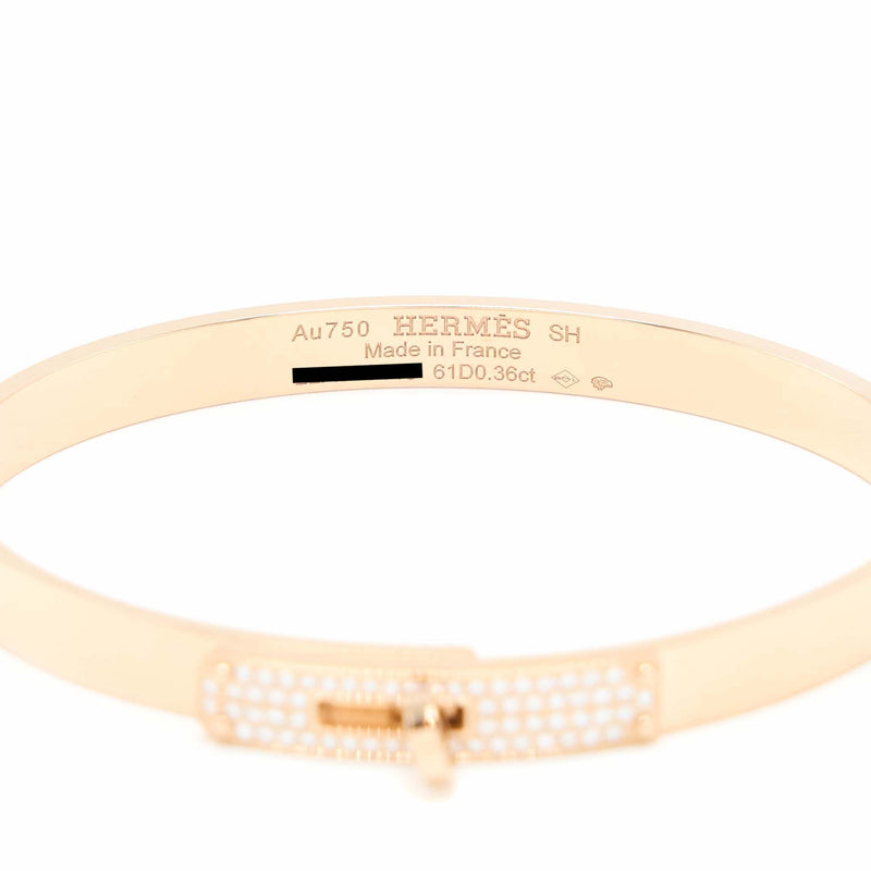 Hermes Size SH Kelly Bracelet Rose Gold Diamonds