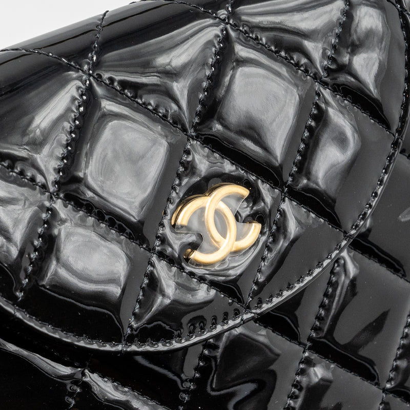 Chanel 23K Hoop Bag Patent leather black GHW (microchip)