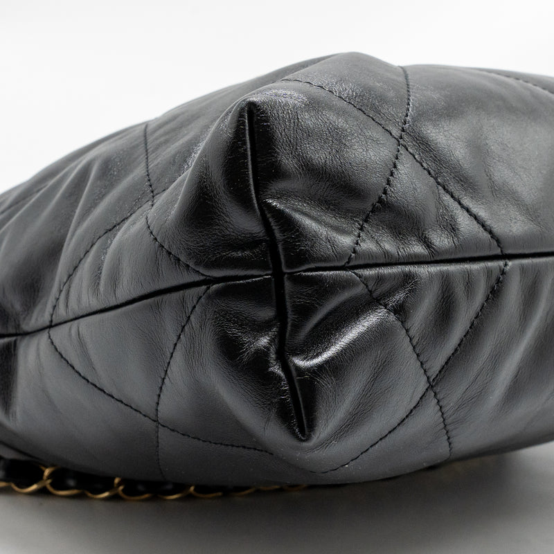 Chanel Small 22 Bag Shiny Calfskin Black GHW (Microchip)