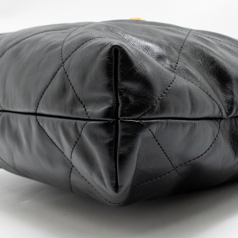 Chanel Small 22 Bag Shiny Calfskin Black GHW (Microchip)