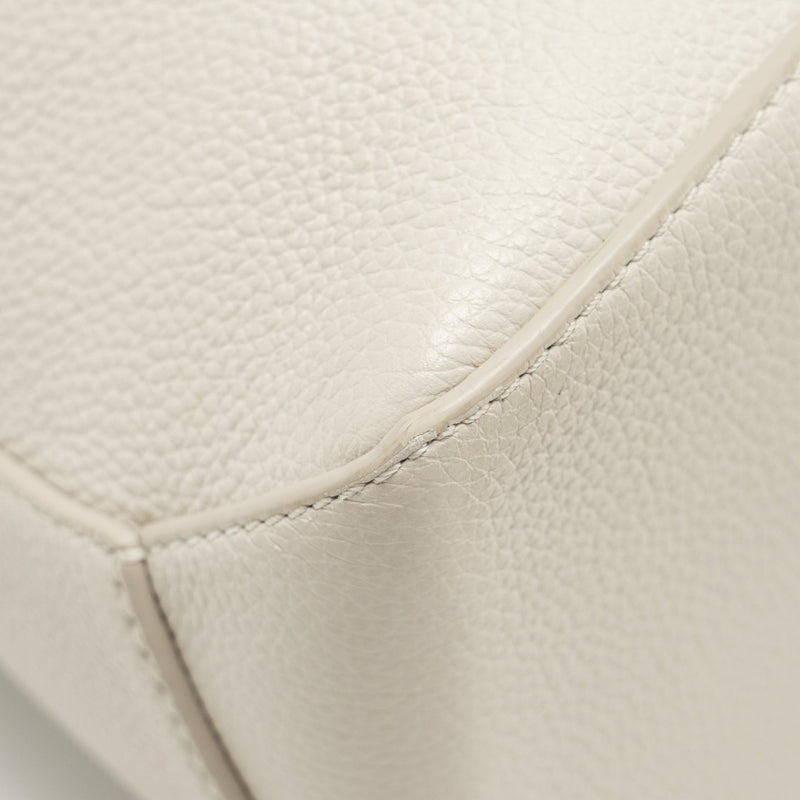 Loewe Small Puzzle Bag Grained Calfskin White SHW