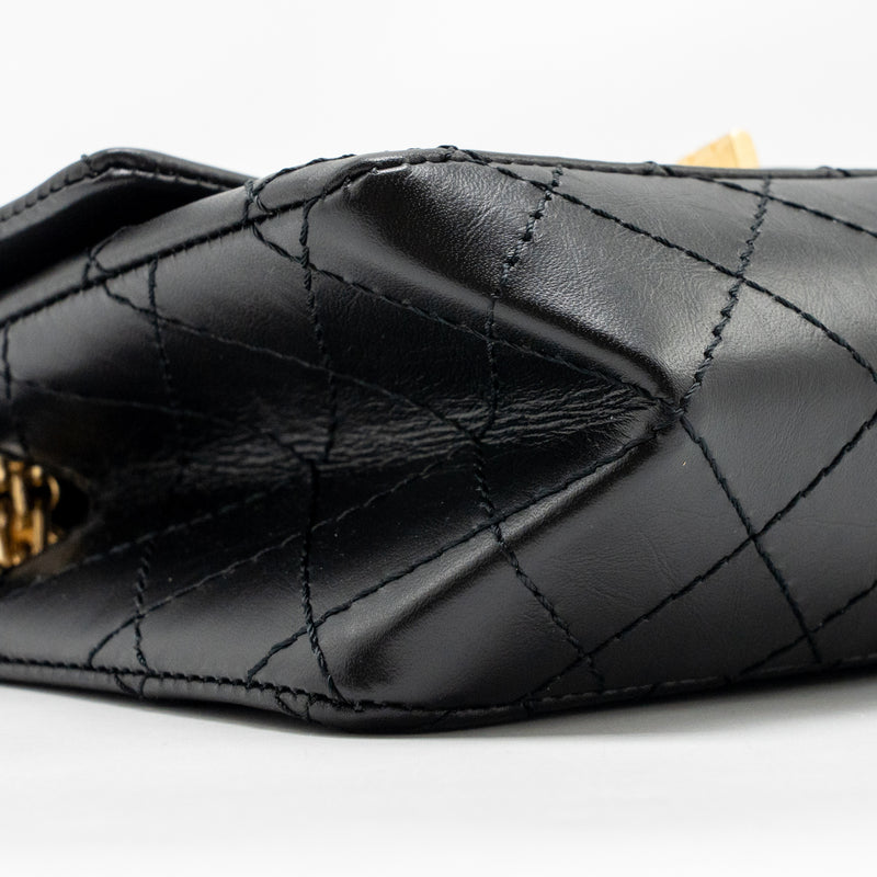 Chanel Mini 2.55 Reissue Aged Calfskin Black GHW (Microchip)