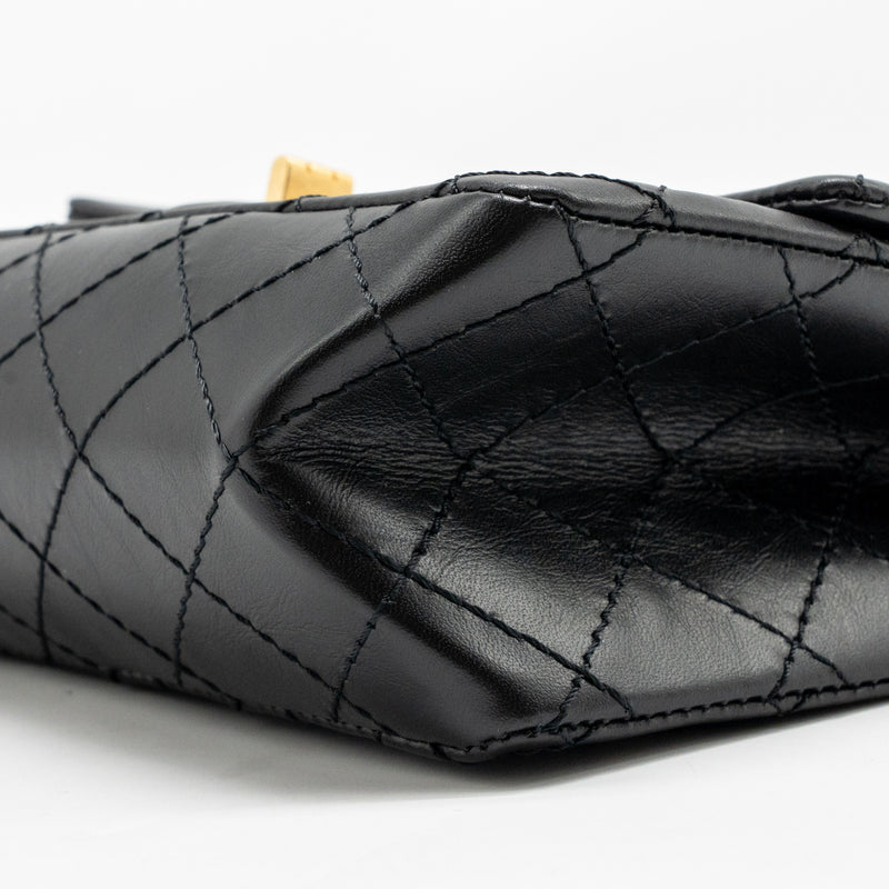 Chanel Mini 2.55 Reissue Aged Calfskin Black GHW (Microchip)