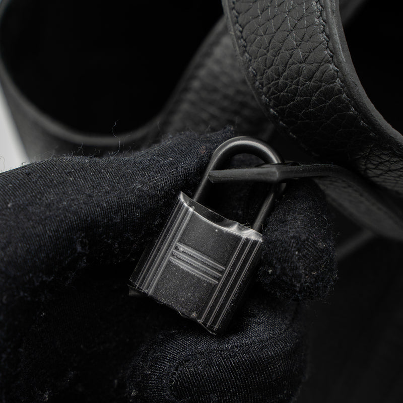 Hermes Picotin 18 Clemence So Black with Black Hardware Stamp U