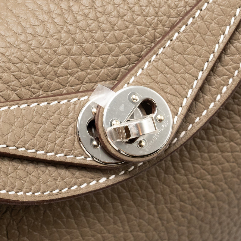 HERMES Mini Lindy II Clemence Etoupe SHW Stamp W