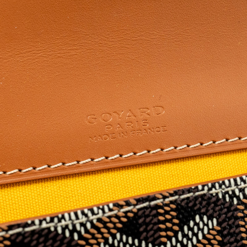 Goyard Monte Carlo Mini Case with Strap Goyardine Canvas/Leather Black/Brown SHW