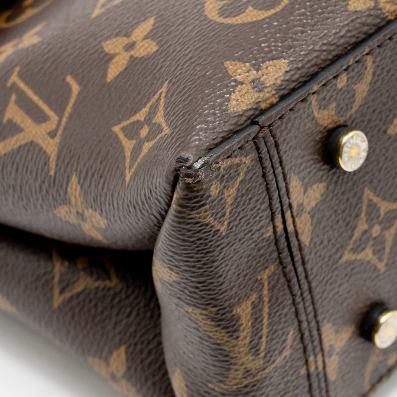 Louis Vuitton one handle MM monogram canvas/ leather black GHW