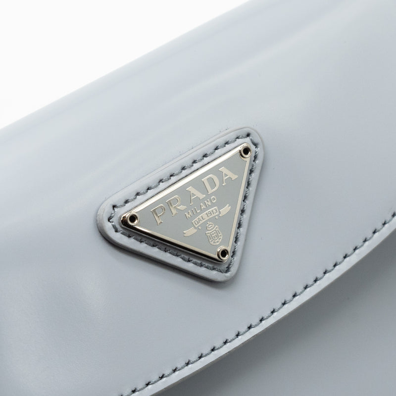 Prada Cleo Mini Bag Brushed Leather Cornflower blue SHW