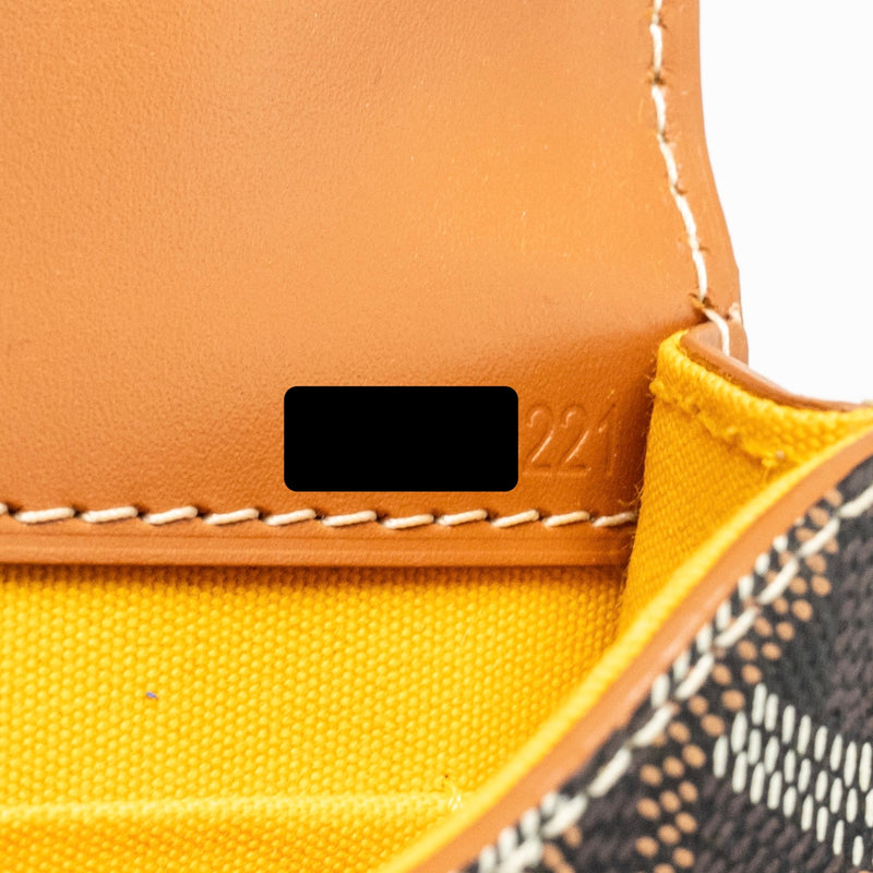 Goyard Monte Carlo Mini Case with Strap Goyardine Canvas/Leather Black/Brown SHW