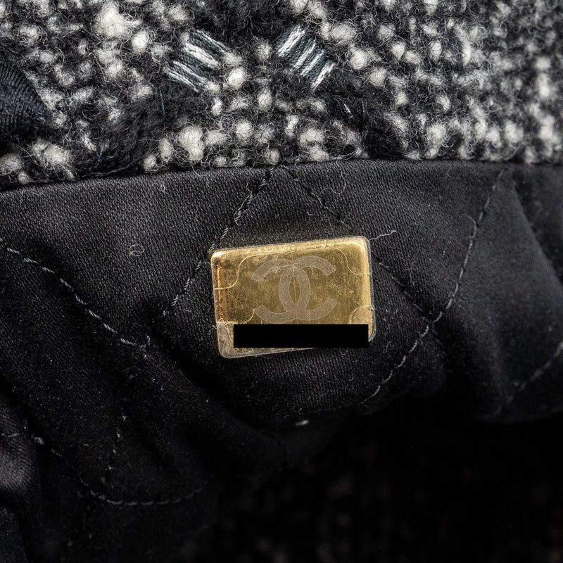 Chanel Black Quilted Calfskin Mini 22 Gold Hardware, 2023 (Like New), Womens Handbag
