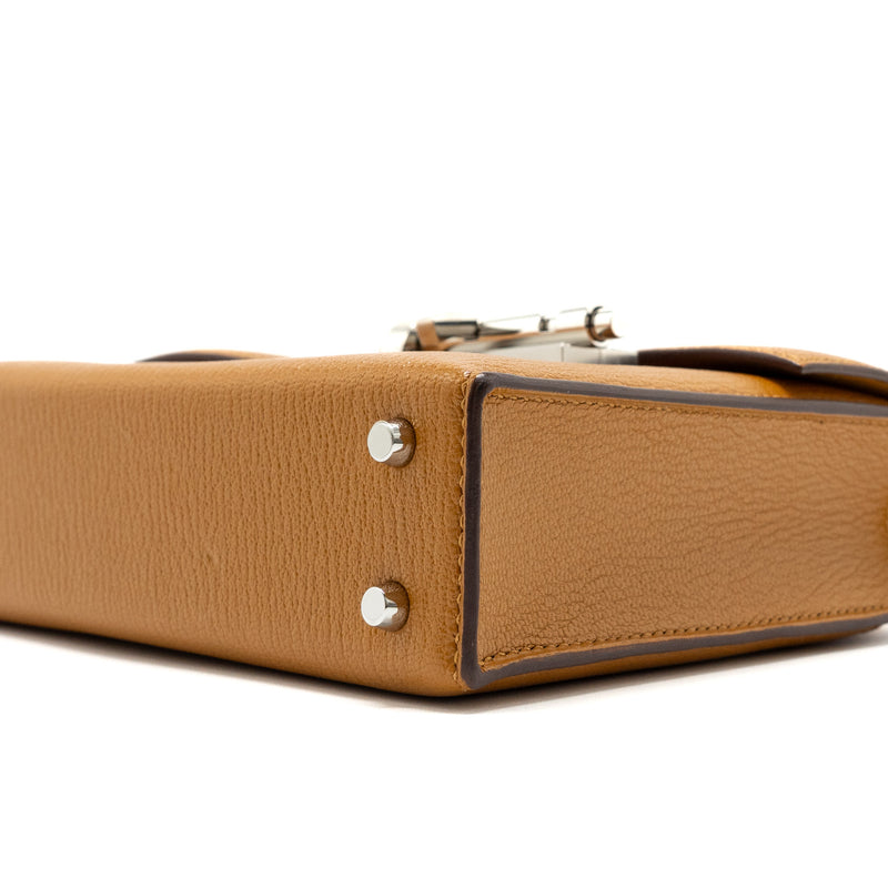 Hermes Mini Strap Verrou Bag Chevre Mysore Caramel/Multicolour SHW Stamp Z