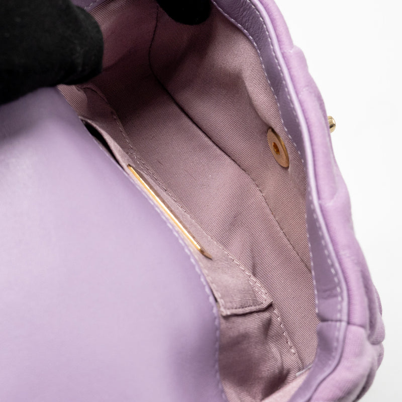 Chanel 19 Belt/Waist Bag Fabric Purple Multicoloured Hardware
