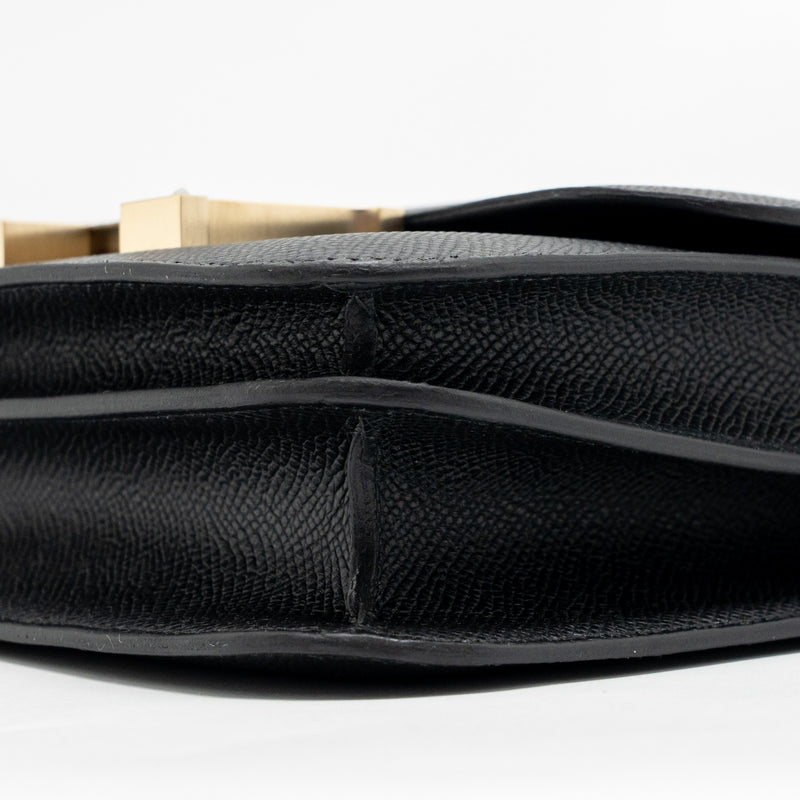 Hermes Mini Constance Epsom Black Brushed GHW Stamp K