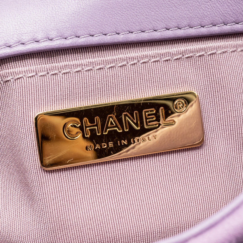 Chanel 19 Belt/Waist Bag Fabric Purple Multicoloured Hardware