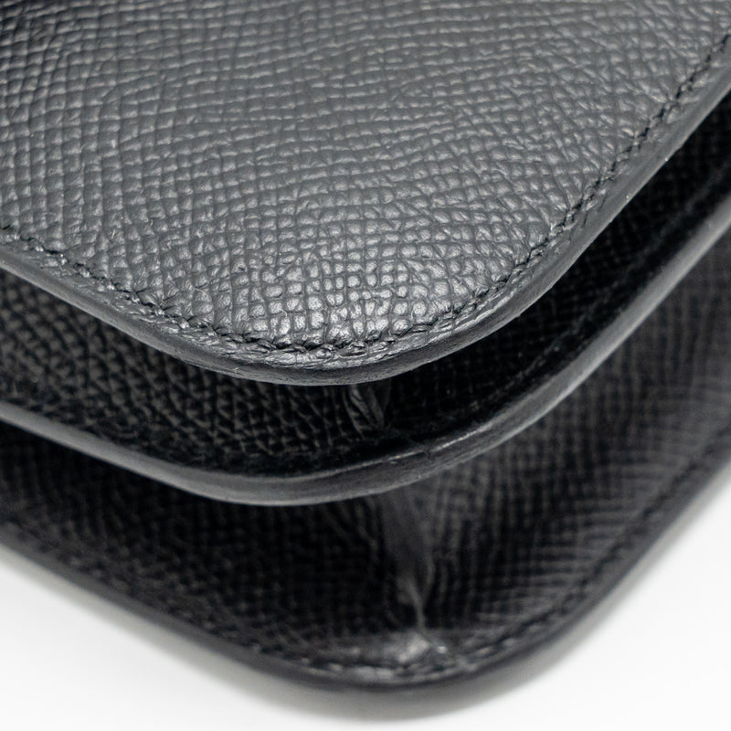 Hermes Mini Constance Epsom Black Brushed GHW Stamp K