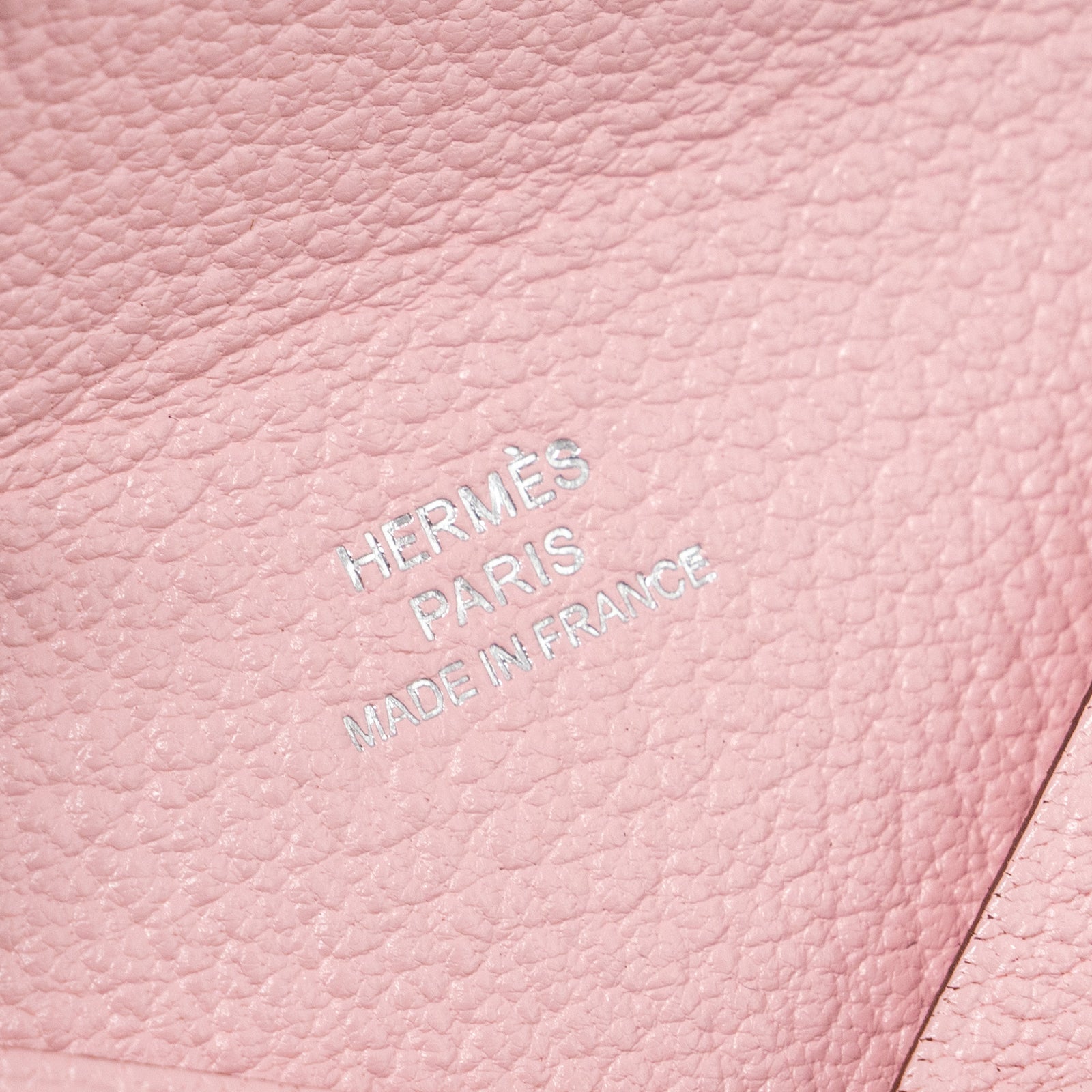 Hermes Calvi card holder chevre rose sakura SHW stamp D