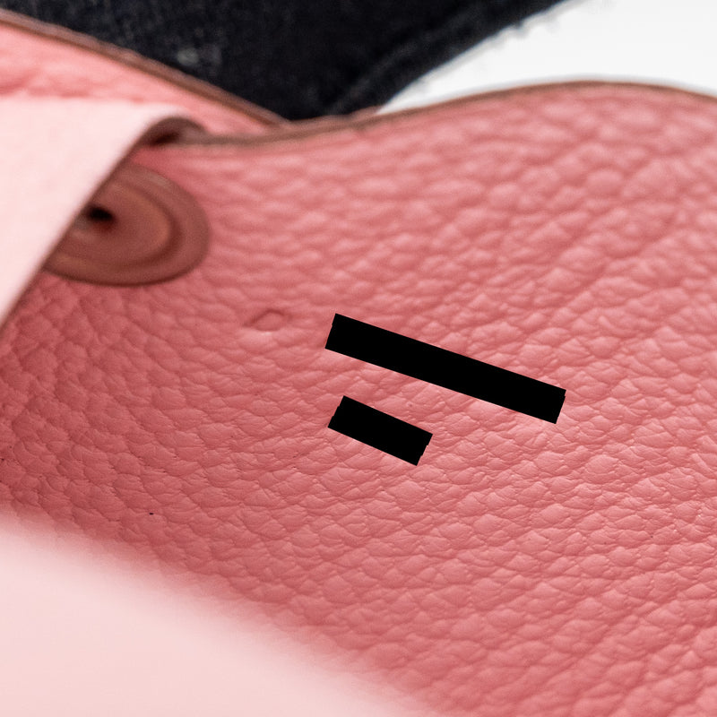 Hermes Calvi card holder chevre rose sakura SHW stamp D