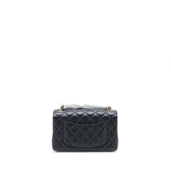Chanel Mini Rectangular Flap Bag Lambskin Black LGHW (Microchip)