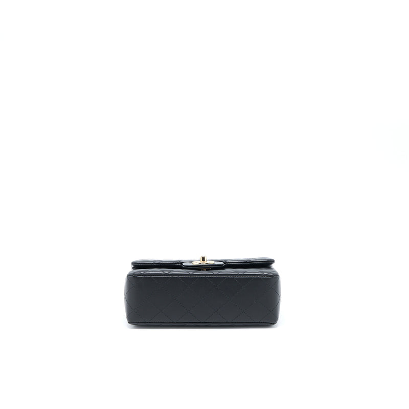 Chanel Mini Rectangular Flap Bag Lambskin Black LGHW (Microchip)