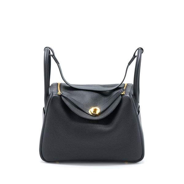 Hermes Lindy 30 Clemence Black GHW Stamp U