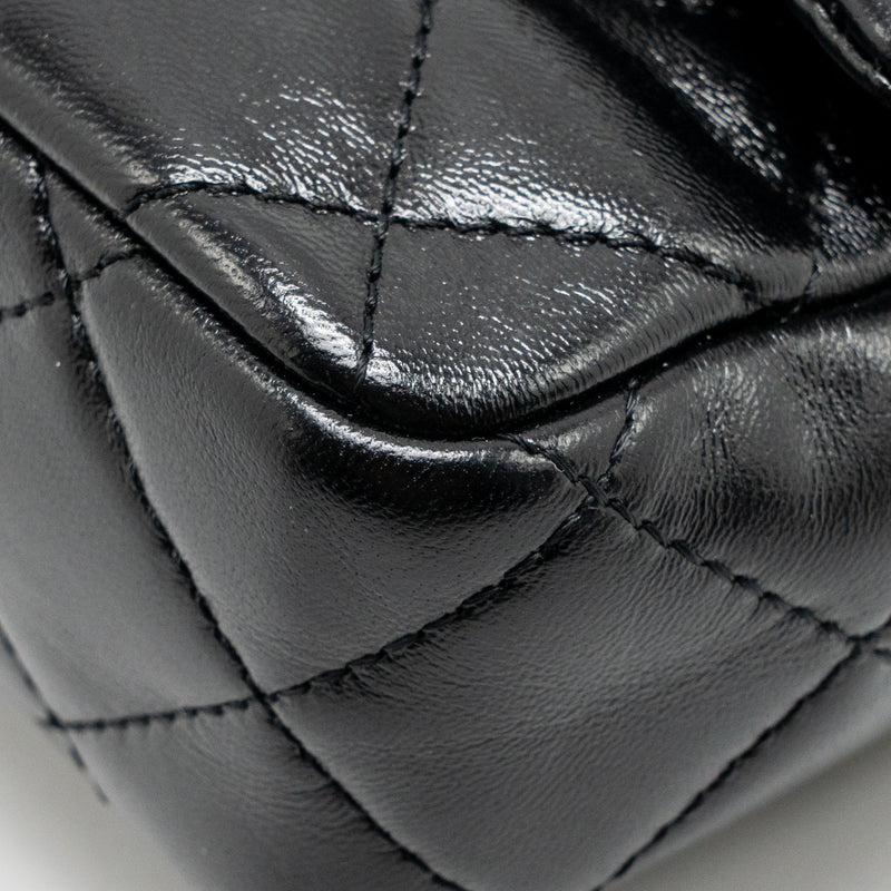 Chanel top handle flap bag shiny lambskin black GHW (microchip)