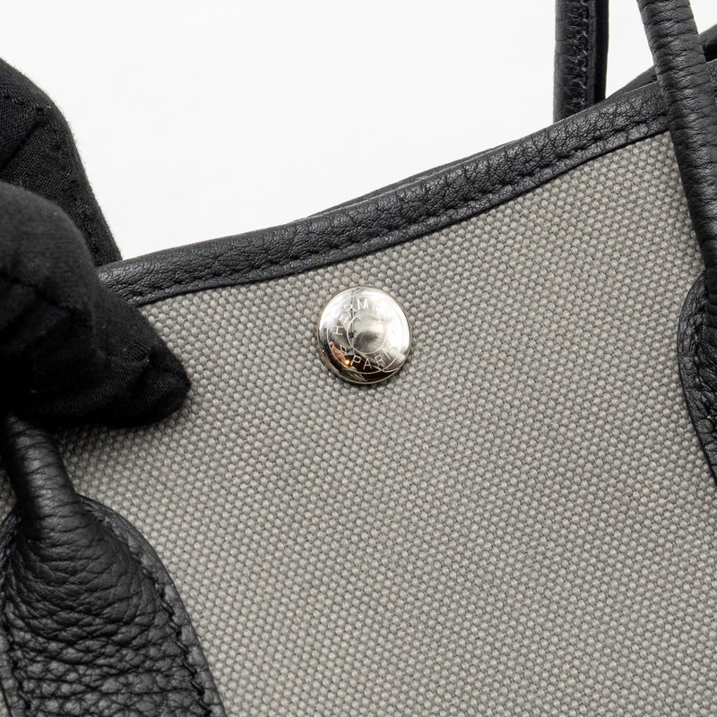 Hermes Garden party 30 Canvas / negonda leather grey/ black SHW stamp B