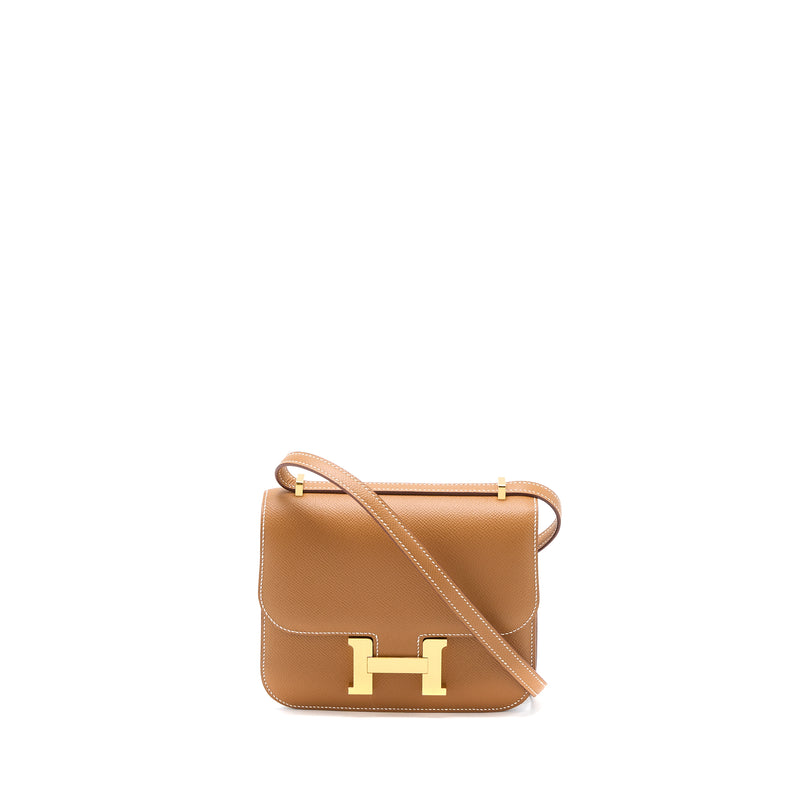 Hermes Mini Constance Epsom Gold GHW Stamp U