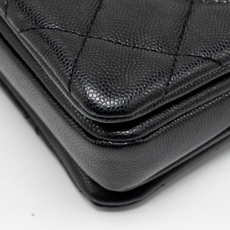 Chanel CC Camellia Small Shopping Bag Caviar Black GHW (Microchip)