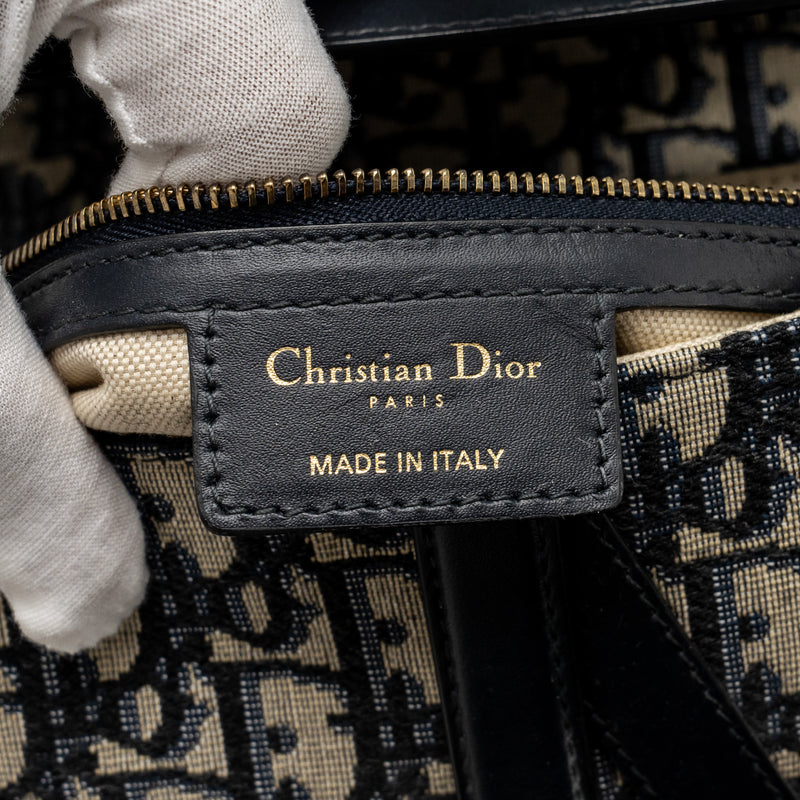 Dior Medium Saddle Bag Blue Dior Oblique Jacquard Canvas/Calfskin GHW
