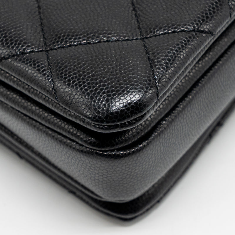 Chanel CC Camellia Small Shopping Bag Caviar Black GHW (Microchip)