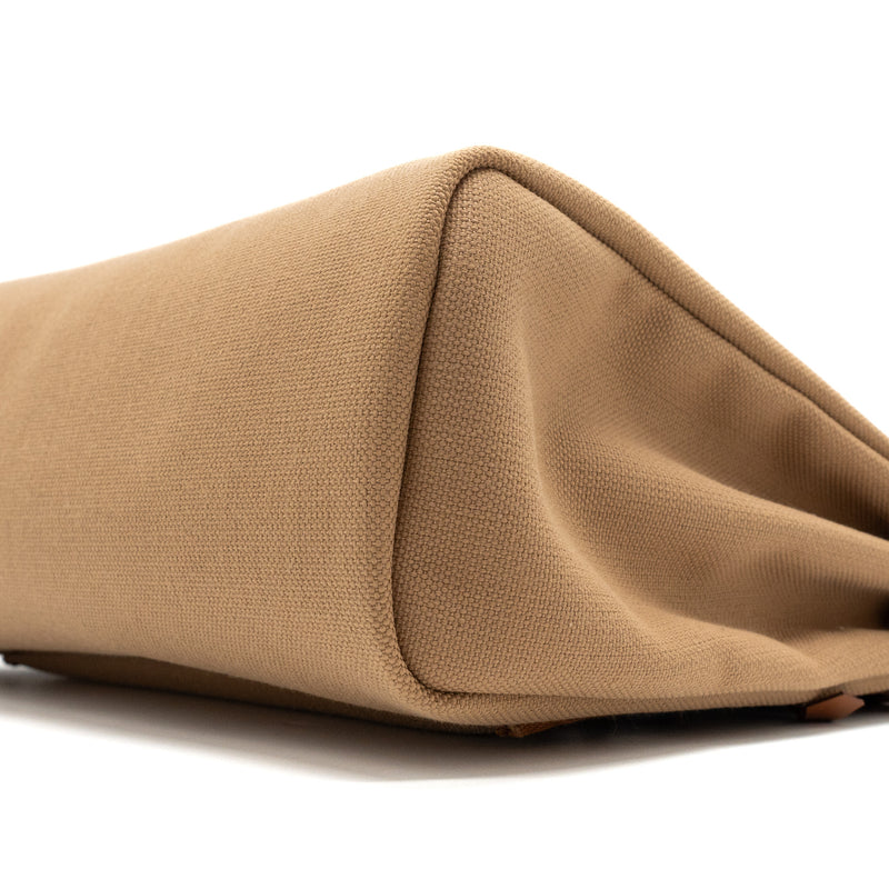 Hermes Herbag 31 Zip Bag Canvas/Hunter Chai/Fauve SHW Stamp Z