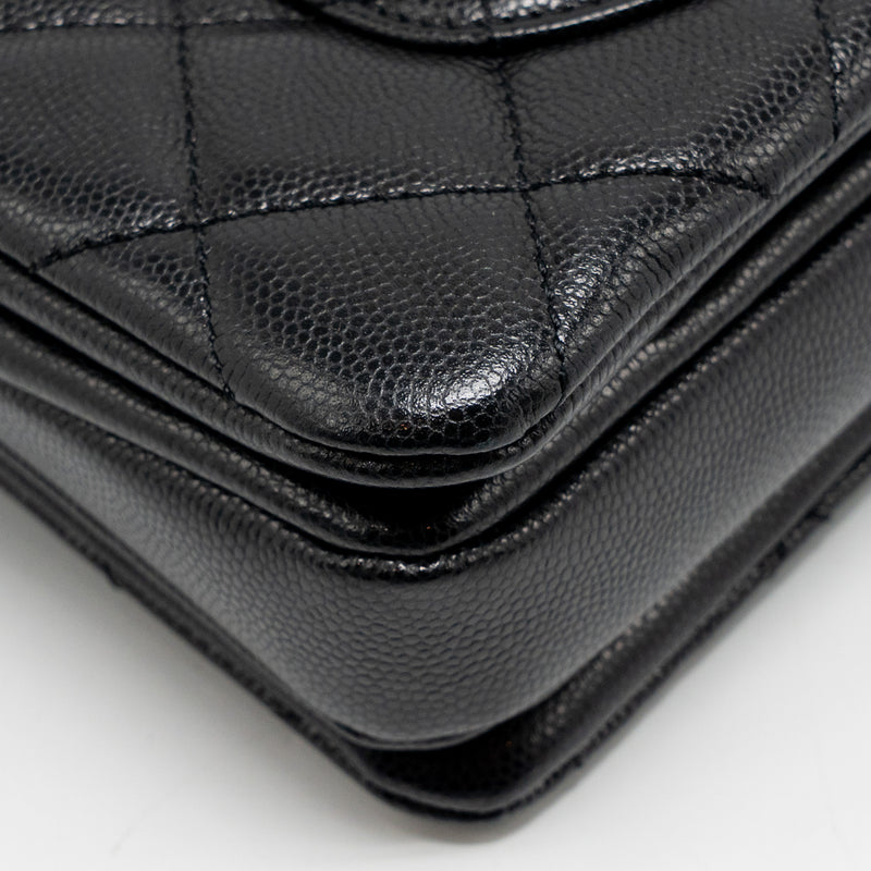 Chanel CC Camellia Small Shopping Bag Caviar Black GHW (Microchip)