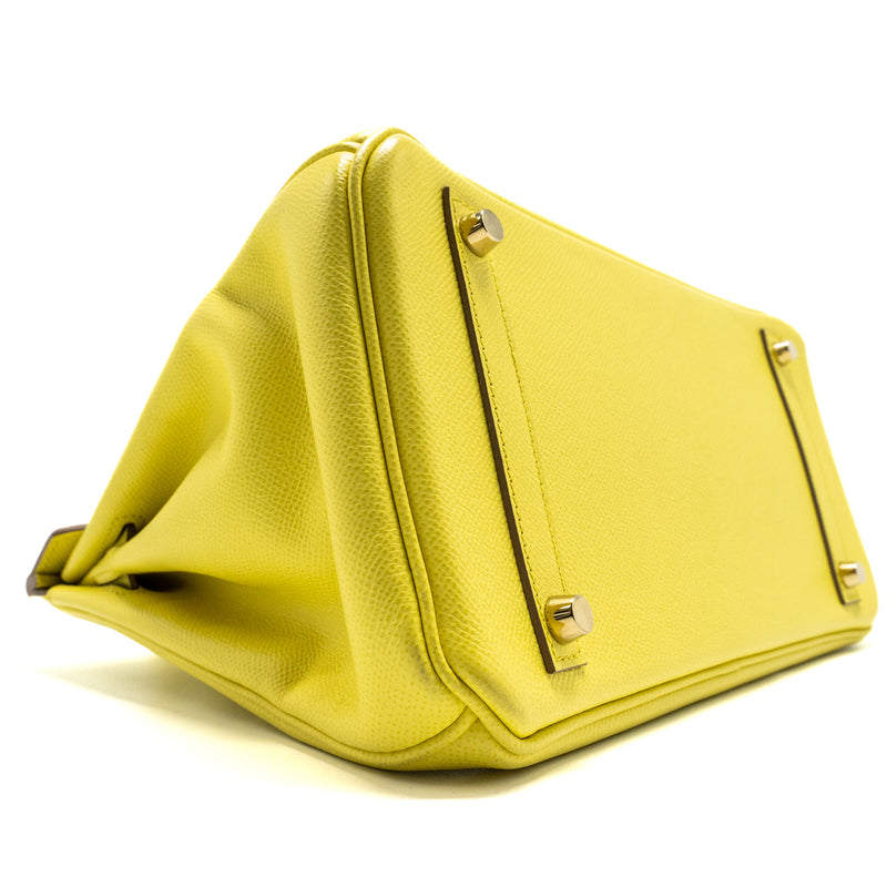 Hermes Birkin30 Epsom Lime GHW Stamp Square Q