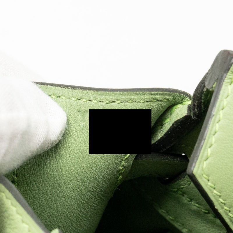 Hermes Birkin 25 Swift Vert Criquet GHW Stamp Y