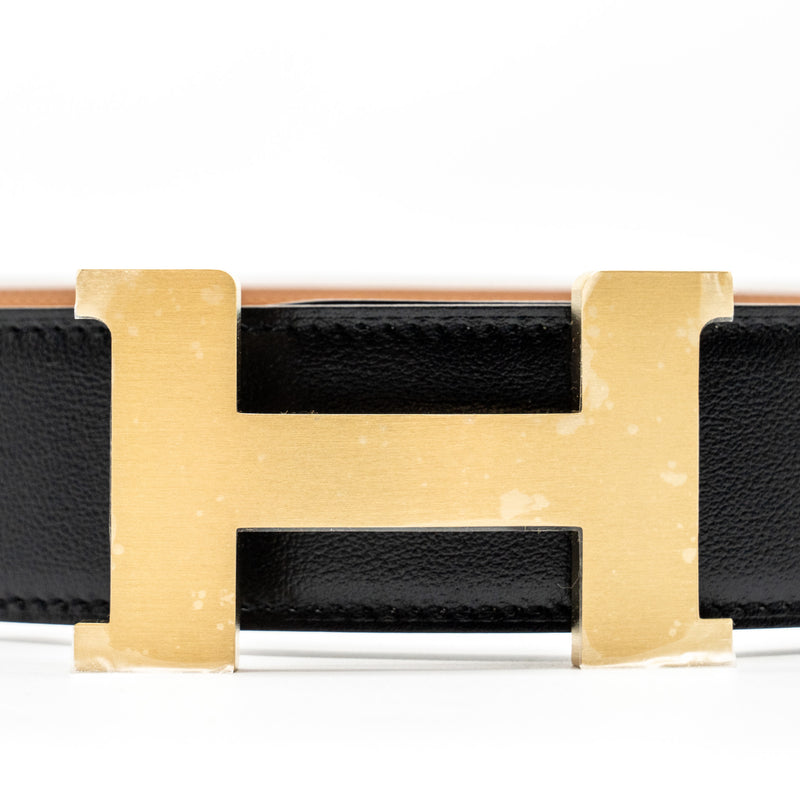 Hermes Size 100 38MM Seul De Ceinture Belt Box/Togo Black/Gold GHW Stamp W