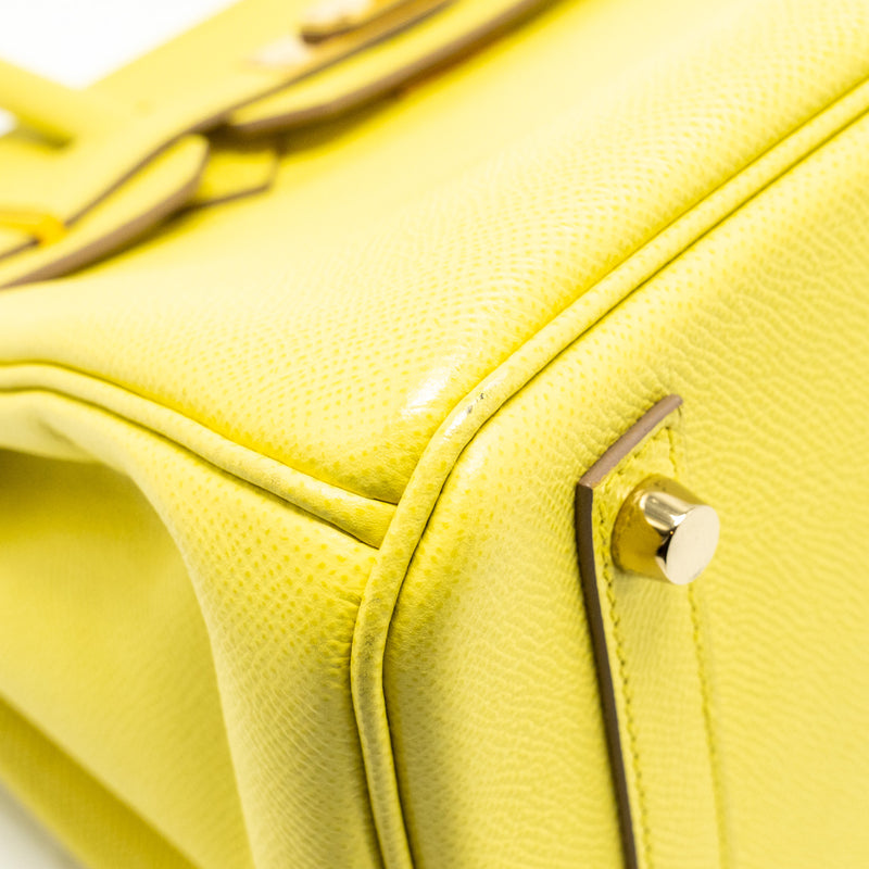 Hermes Birkin30 Epsom Lime GHW Stamp Square Q