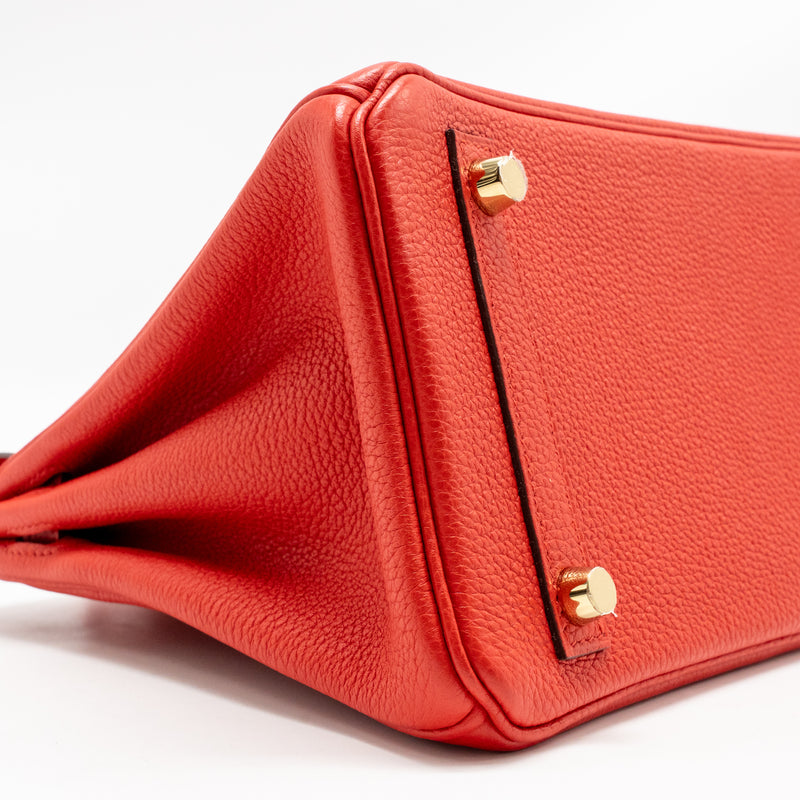 Hermes Birkin 25 togo rouge de Coeur GHW stamp C