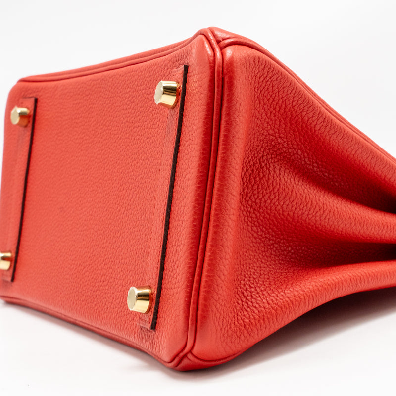 Hermes Birkin 25 togo rouge de Coeur GHW stamp C