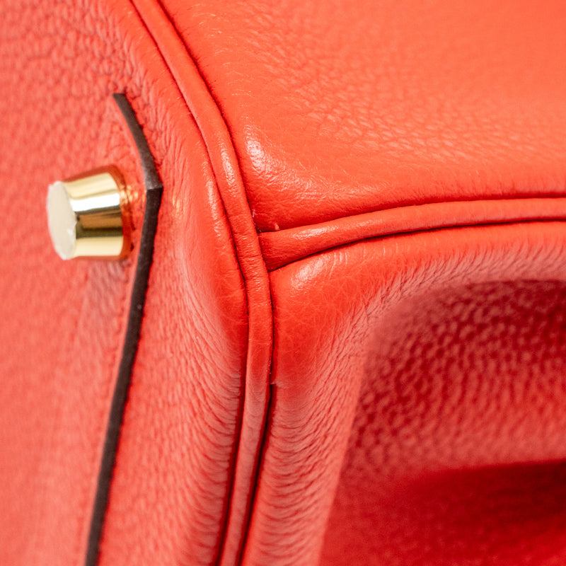 Hermes Birkin 25 togo rouge de Coeur GHW stamp C