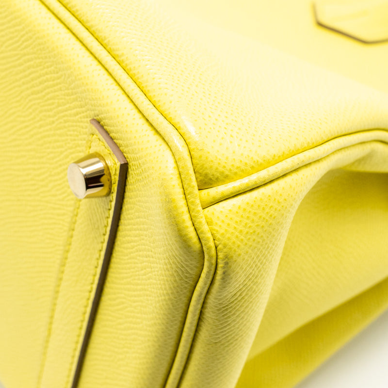 Hermes Birkin30 Epsom Lime GHW Stamp Square Q