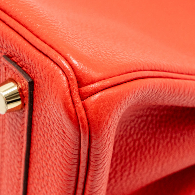 Hermes Birkin 25 togo rouge de Coeur GHW stamp C
