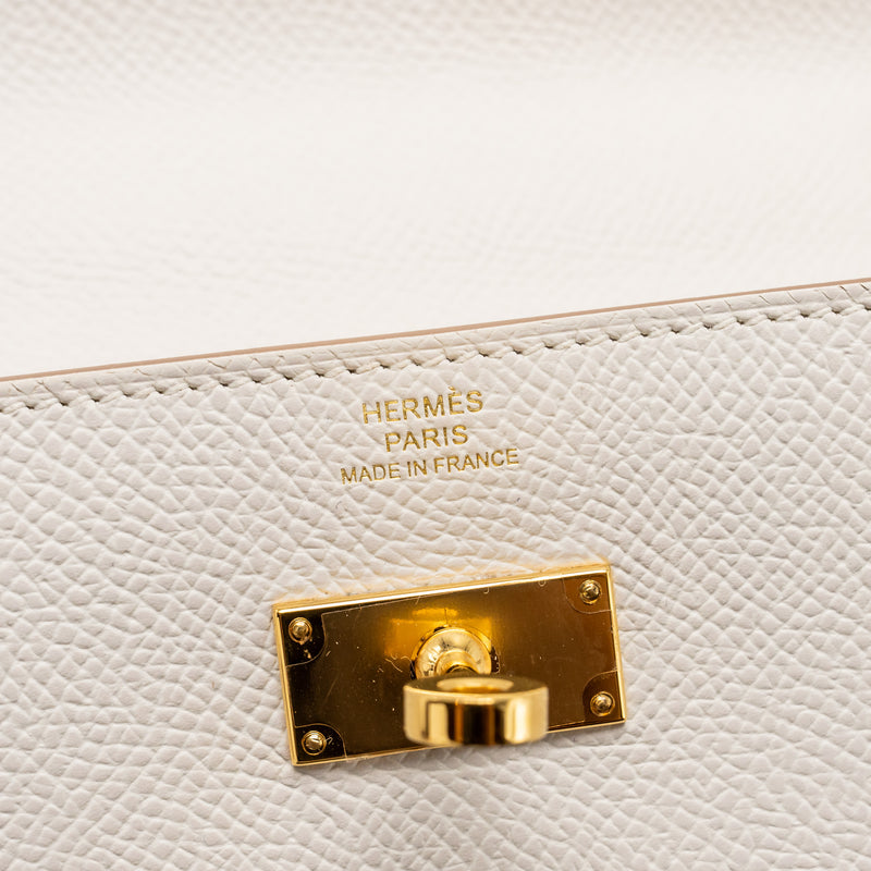 Hermes Kelly To Go Epsom Gris Pale GHW Stamp B