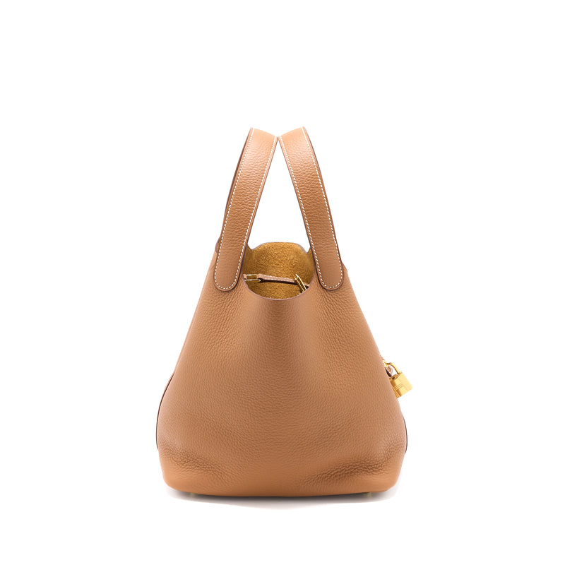 Hermes Picotin 22 Lock Bag Clemence Gold GHW Stamp B