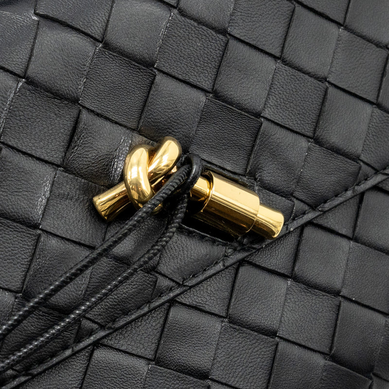 Bottega Veneta Andiamo Clutch Intrecciato Calfskin Black GHW