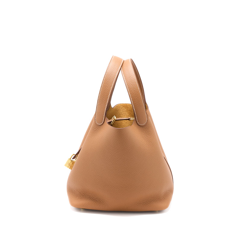 Hermes Picotin 22 Lock Bag Clemence Gold GHW Stamp B