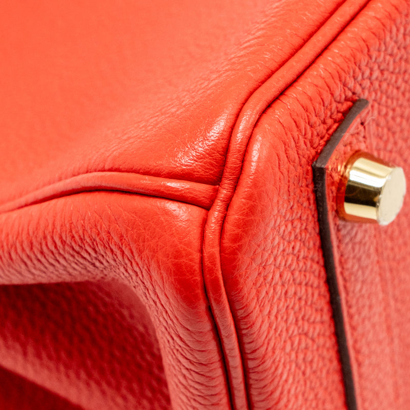 Hermes Birkin 25 togo rouge de Coeur GHW stamp C