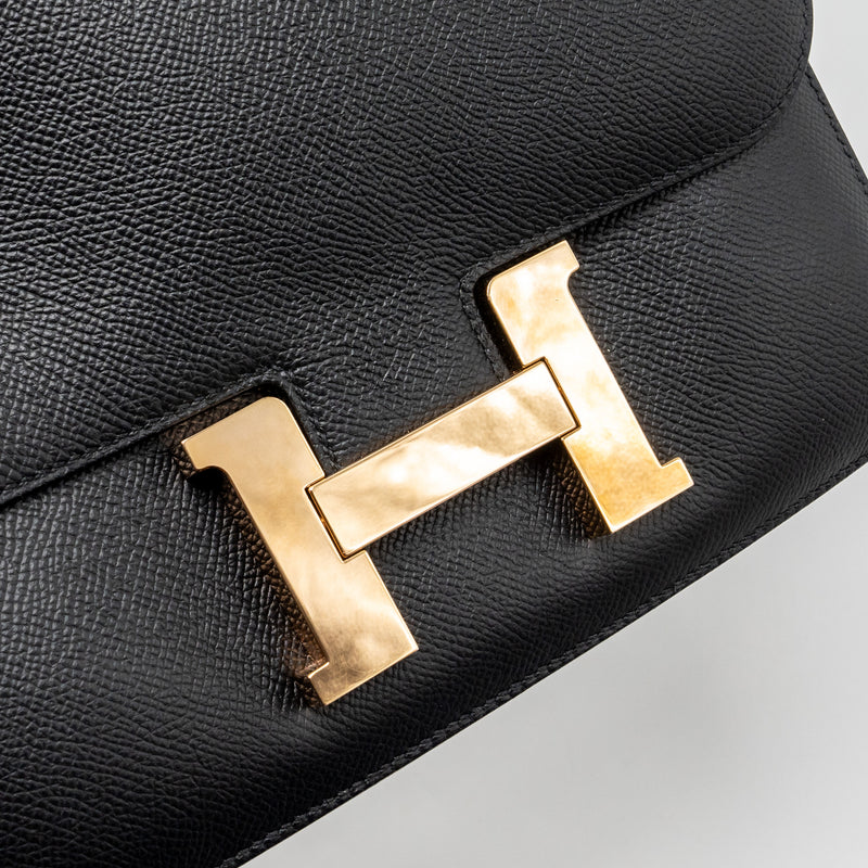 Hermes Constance 24 epsom black RGHW stamp Y
