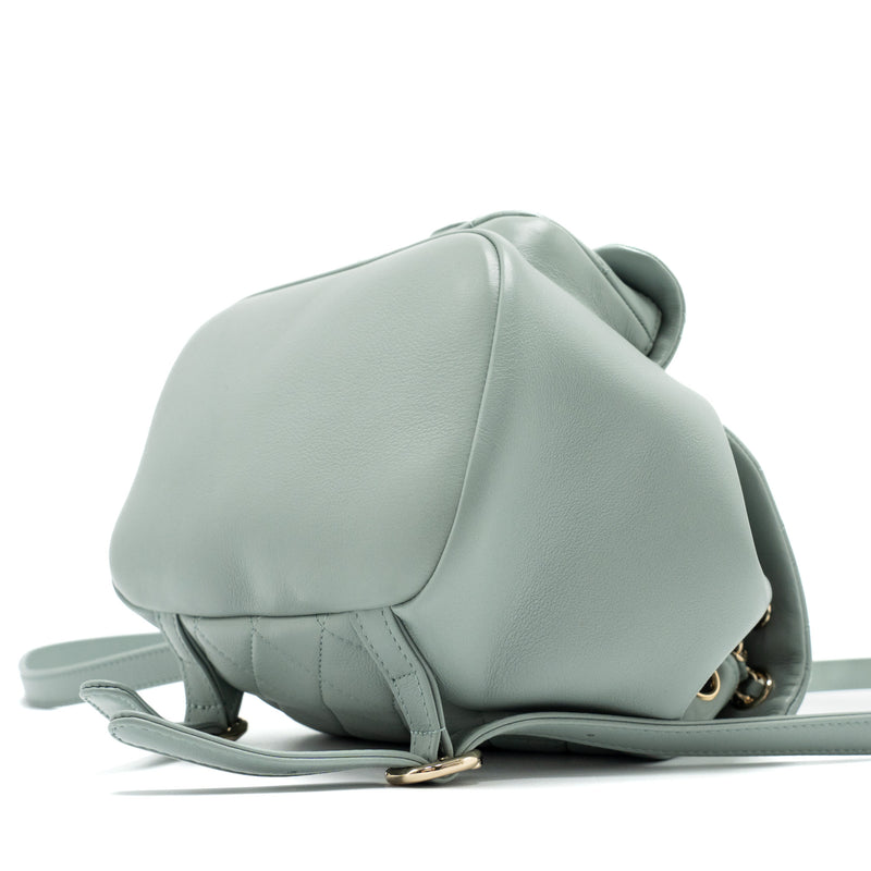 Chanel 23C Mini Duma Backpack Calfskin Light Grey LGHW (Microchip)